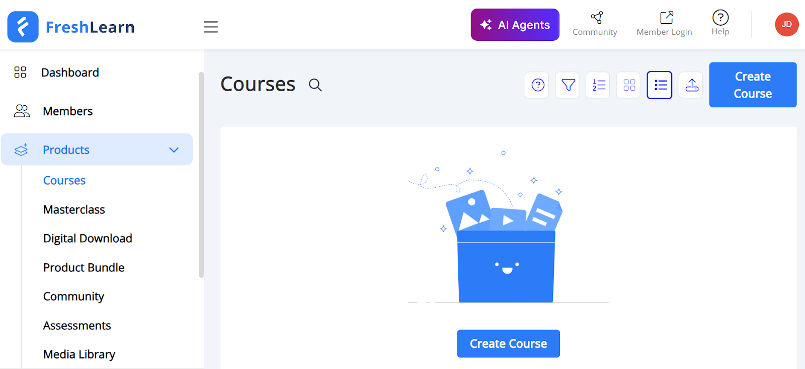 Fresh learn drag and drop course builder